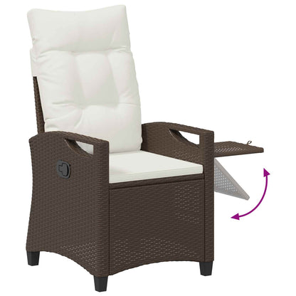Sedia da giardino reclinabile Marrone e Crema 56 x 60 x 112 cm | homemem39
