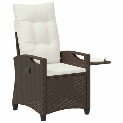 Sedia da giardino reclinabile Marrone e Crema 56 x 60 x 112 cm