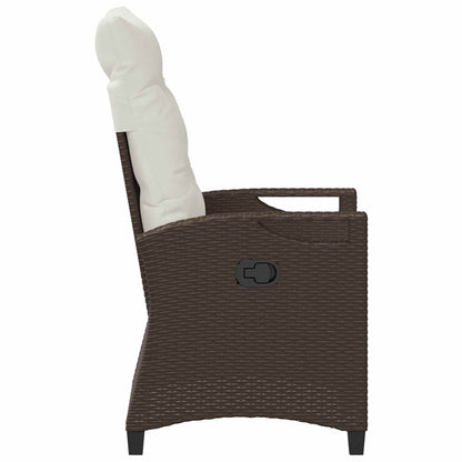 Sedia da giardino reclinabile Marrone e Crema 56 x 60 x 112 cm | homemem39