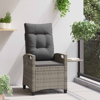 Sedia da giardino reclinabile Grigio e Grigio Scuro polyrattan | homemem39