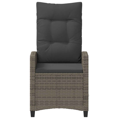 Sedia da giardino reclinabile Grigio e Grigio Scuro polyrattan | homemem39