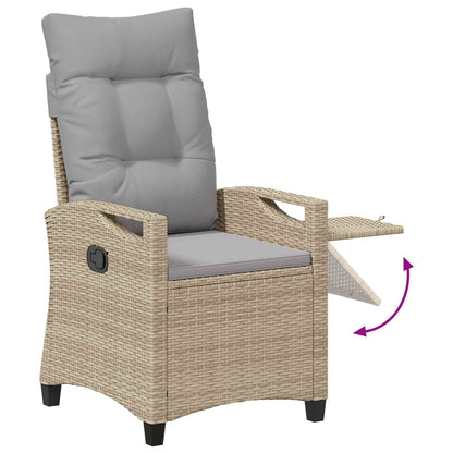 Sedia da giardino reclinabile Beige e Grigio Chiaro polyrattan | homemem39