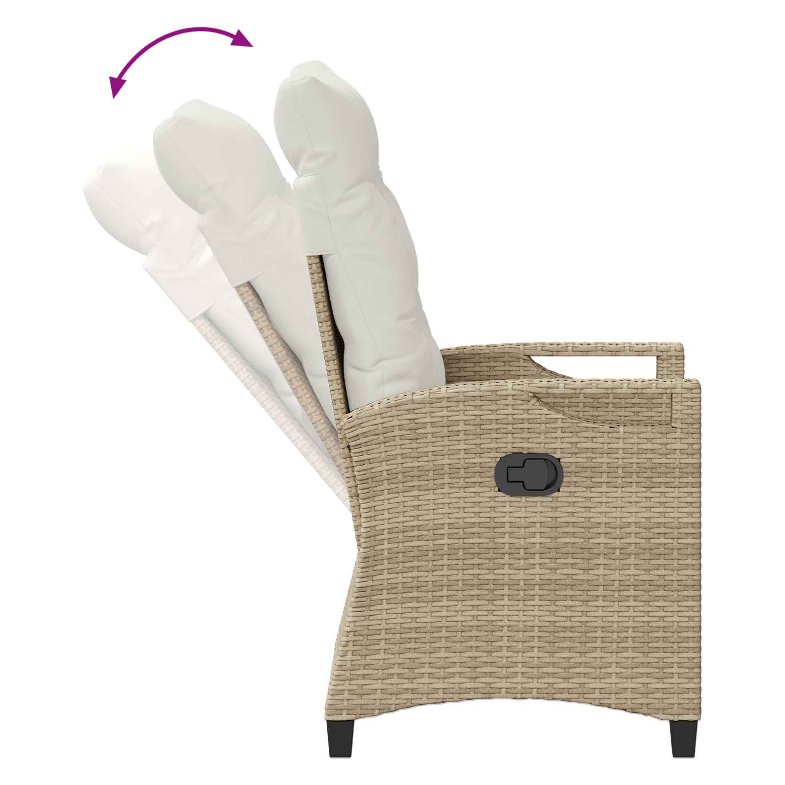 Sedia da giardino reclinabile Beige e Crema 56 x 60 x 112 cm | homemem39