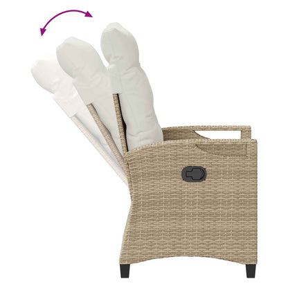 Sedia da giardino reclinabile Beige e Crema 56 x 60 x 112 cm | homemem39