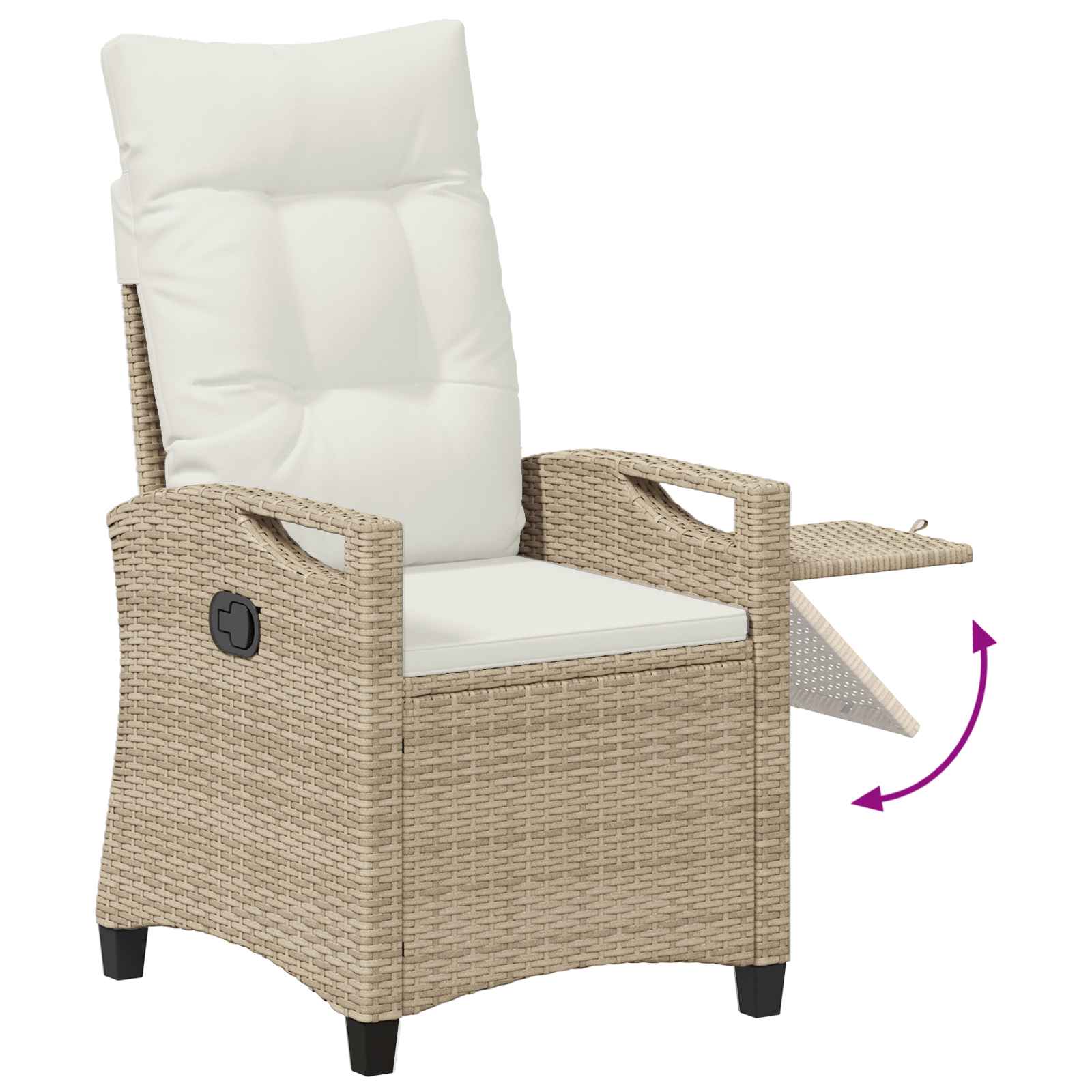 Sedia da giardino reclinabile Beige e Crema 56 x 60 x 112 cm | homemem39