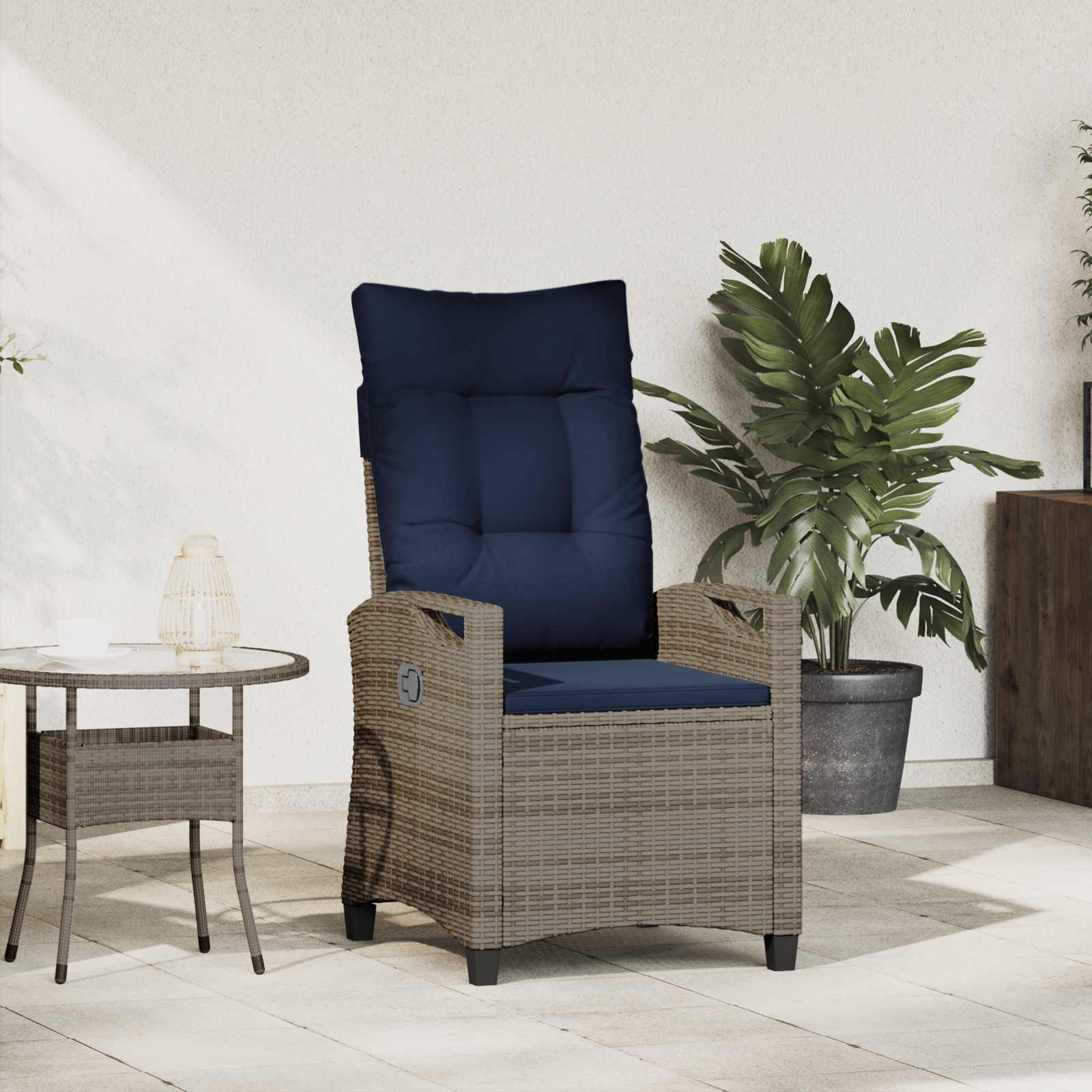 Sedia da giardino reclinabile 56 x 60 x 112 cm acciaio | homemem39
