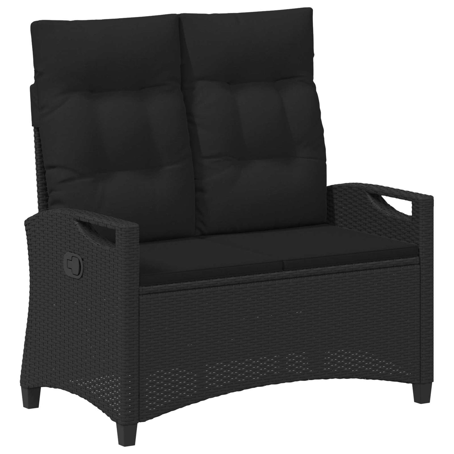 Panchina da giardino con cuscino Nero 105 x 60 x 112 cm | homemem39