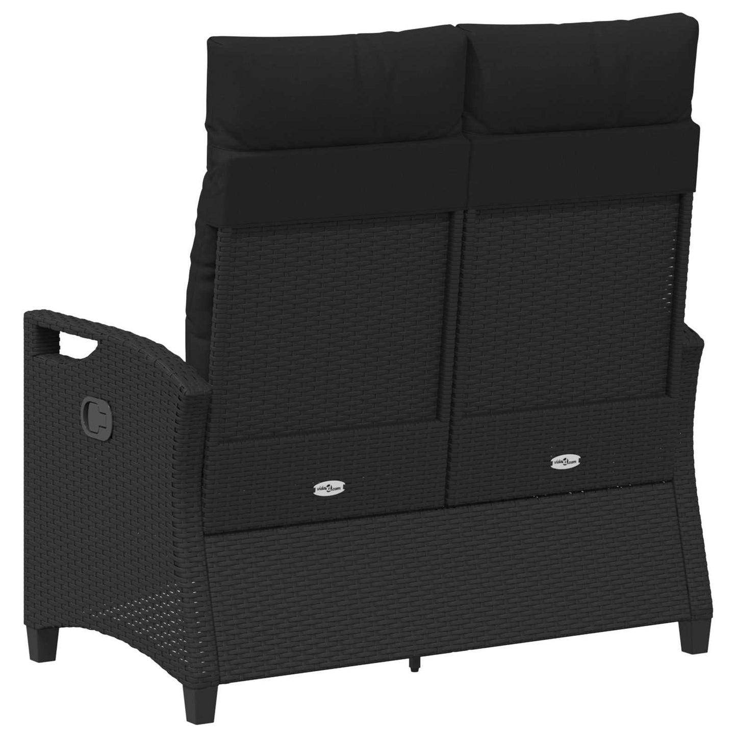 Panchina da giardino con cuscino Nero 105 x 60 x 112 cm | homemem39