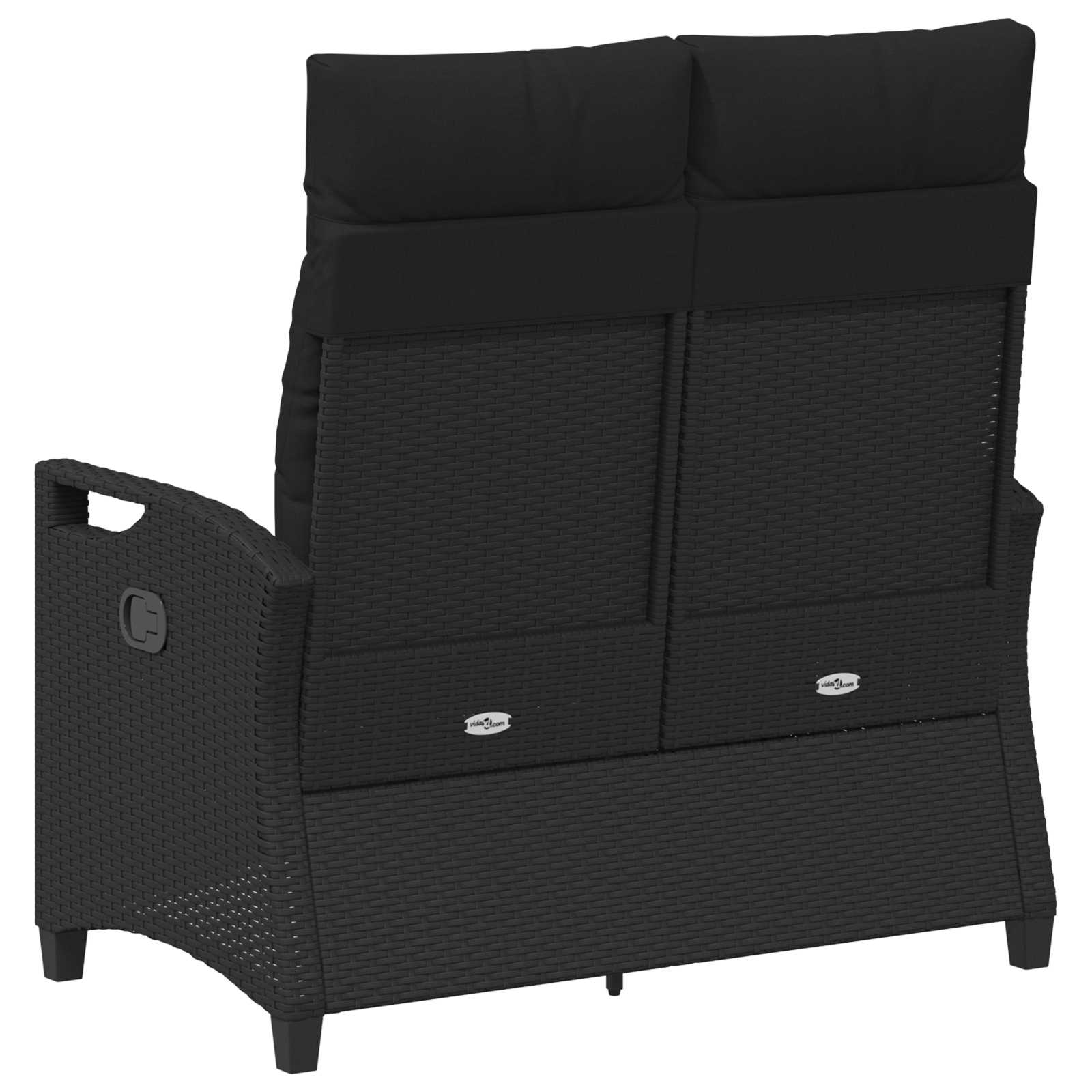 Panchina da giardino con cuscino Nero 105 x 60 x 112 cm | homemem39