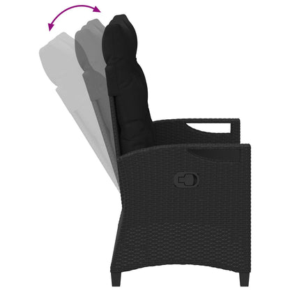 Panchina da giardino con cuscino Nero 105 x 60 x 112 cm | homemem39
