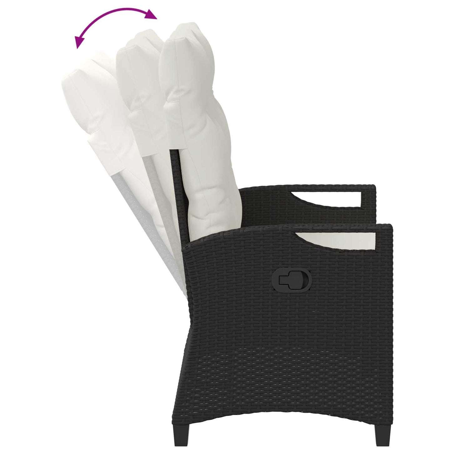 Panchina da giardino con cuscino Nero e Crema 105 x 60 x 112 cm | homemem39
