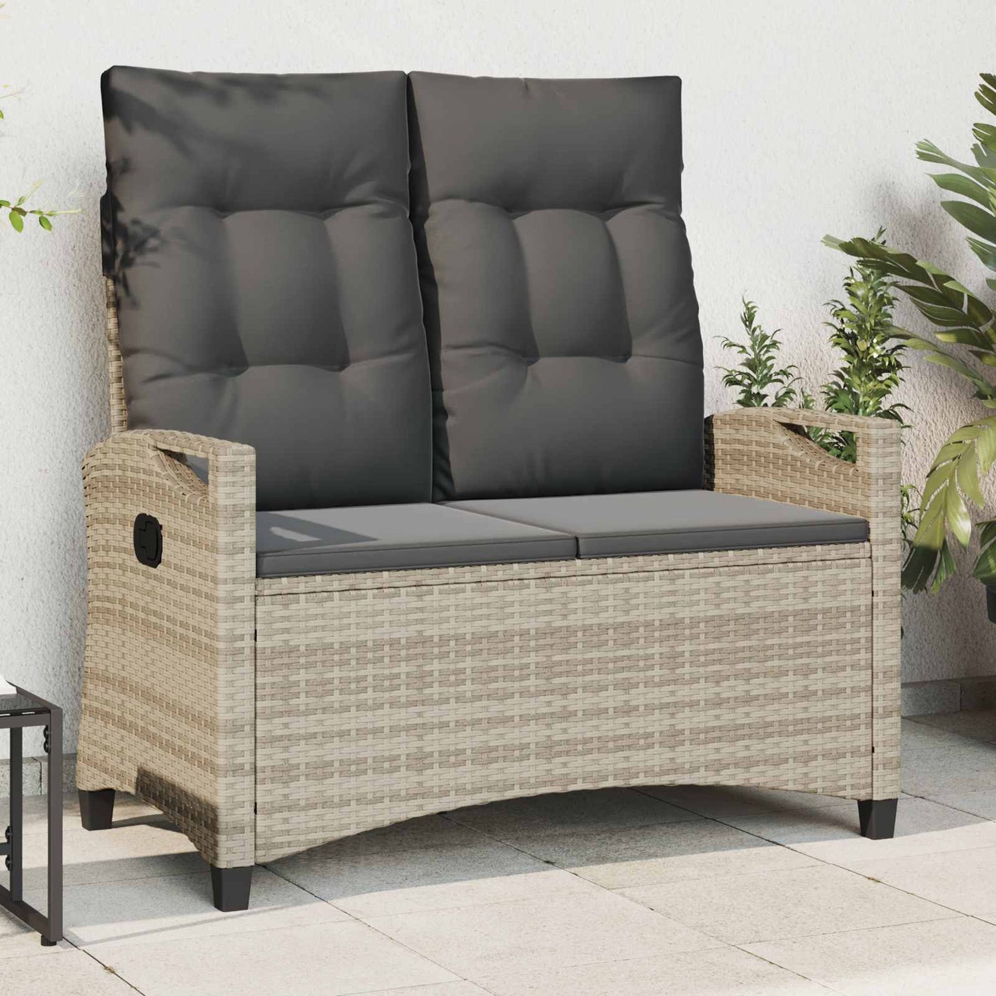 Panchina da giardino con cuscino 105 x 60 x 112 cm acciaio