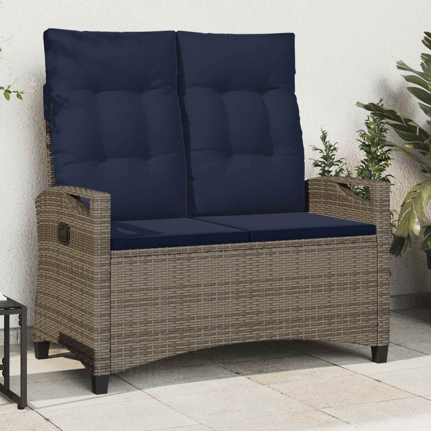 Panchina da giardino con cuscino 105 x 60 x 112 cm acciaio