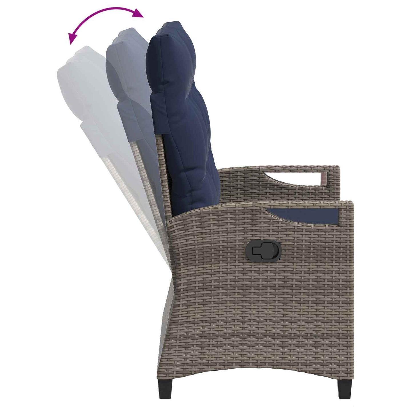Panchina da giardino con cuscino 105 x 60 x 112 cm acciaio