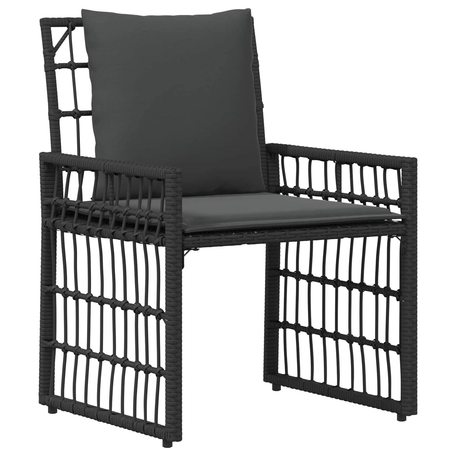 Set di Mobili da Esterno 4 pcs Nero e Grigio scuro | homemem39