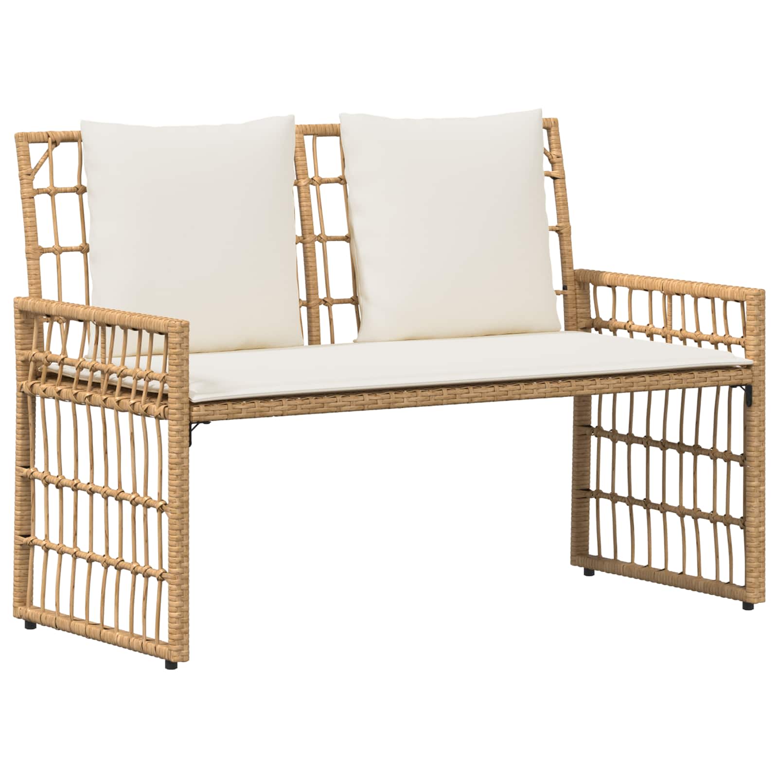 Set di Mobili da Esterno 4 pcs Naturale e Bianco Crema | homemem39
