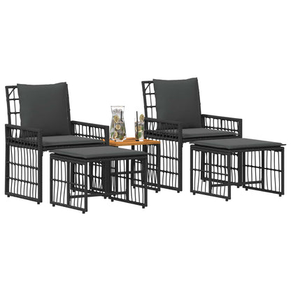 Set di Mobili da Esterno 5 pcs Nero e Grigio scuro | homemem39
