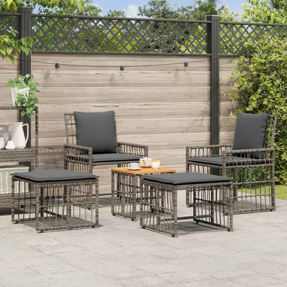 Set di Mobili da Esterno 5 pcs Nero e Grigio scuro | homemem39