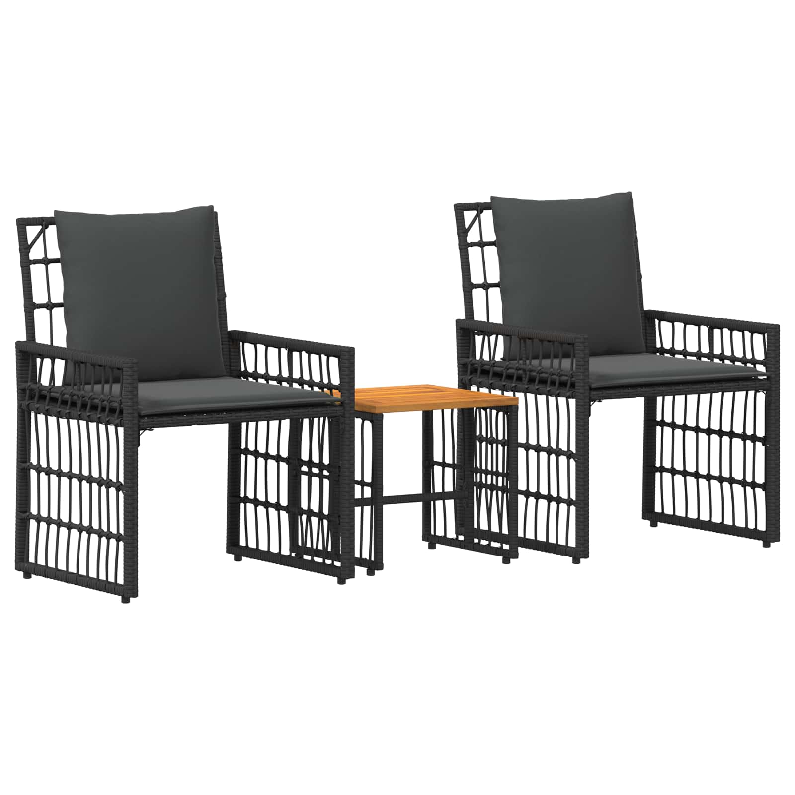 Set di Mobili da Esterno 3 pcs Nero e Grigio scuro | homemem39