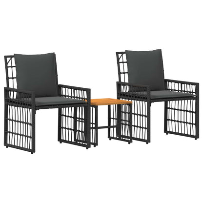 Set di Mobili da Esterno 3 pcs Nero e Grigio scuro | homemem39