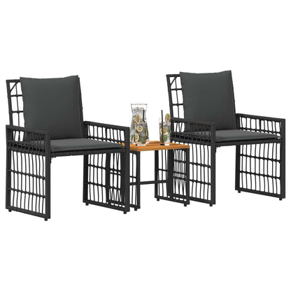 Set di Mobili da Esterno 3 pcs Nero e Grigio scuro | homemem39