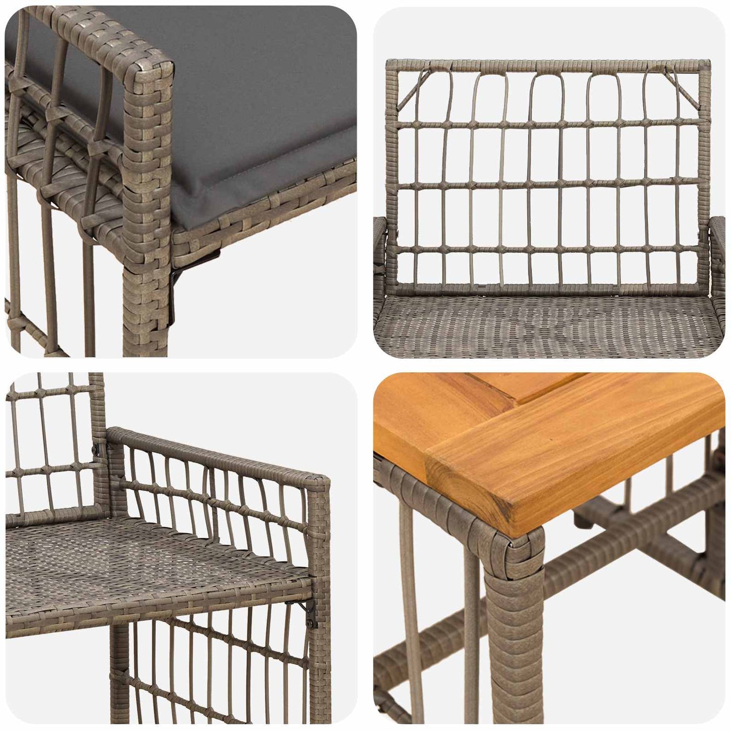 Set di Mobili da Esterno 3 pcs Nero e Grigio scuro | homemem39