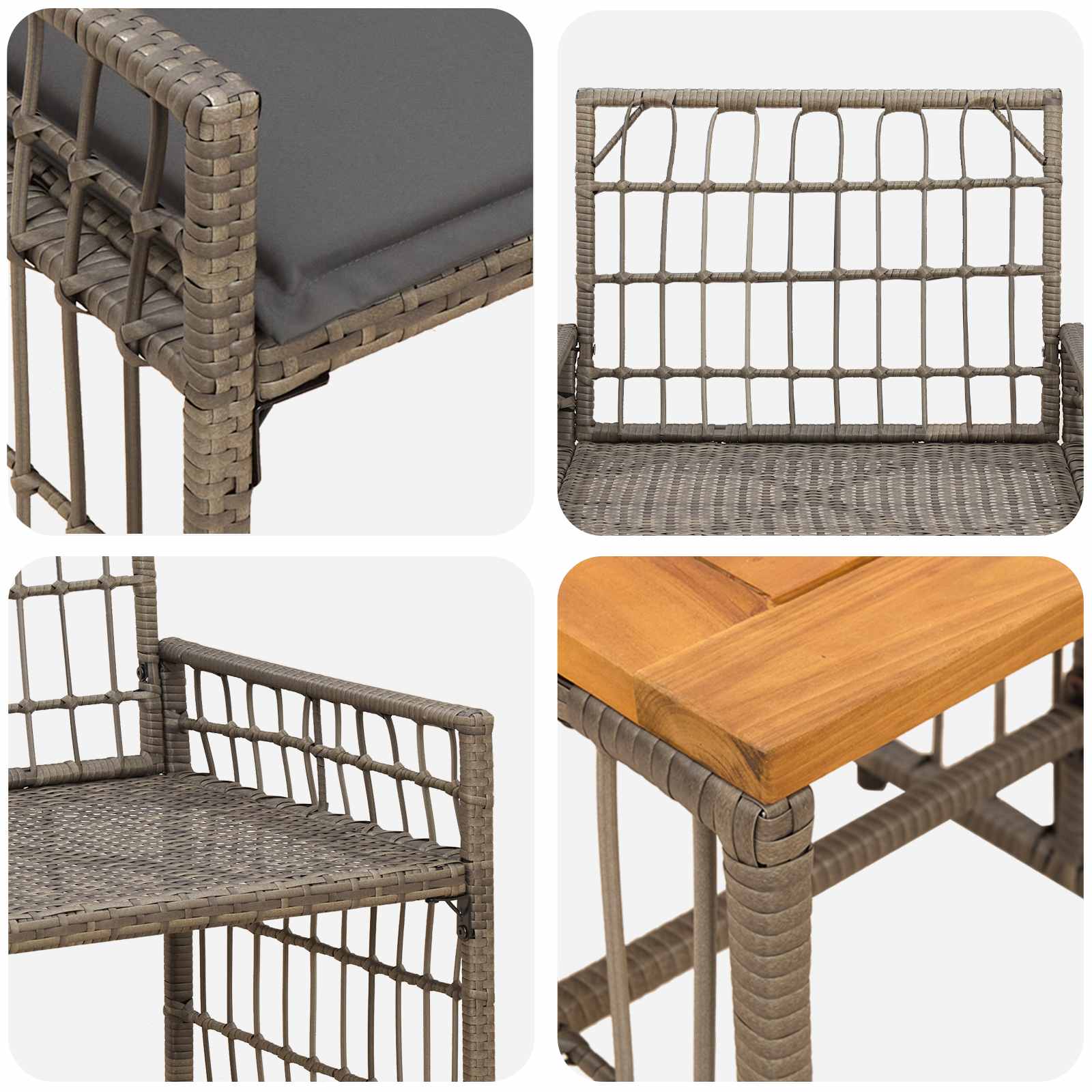 Set di Mobili da Esterno 3 pcs Nero e Grigio scuro | homemem39
