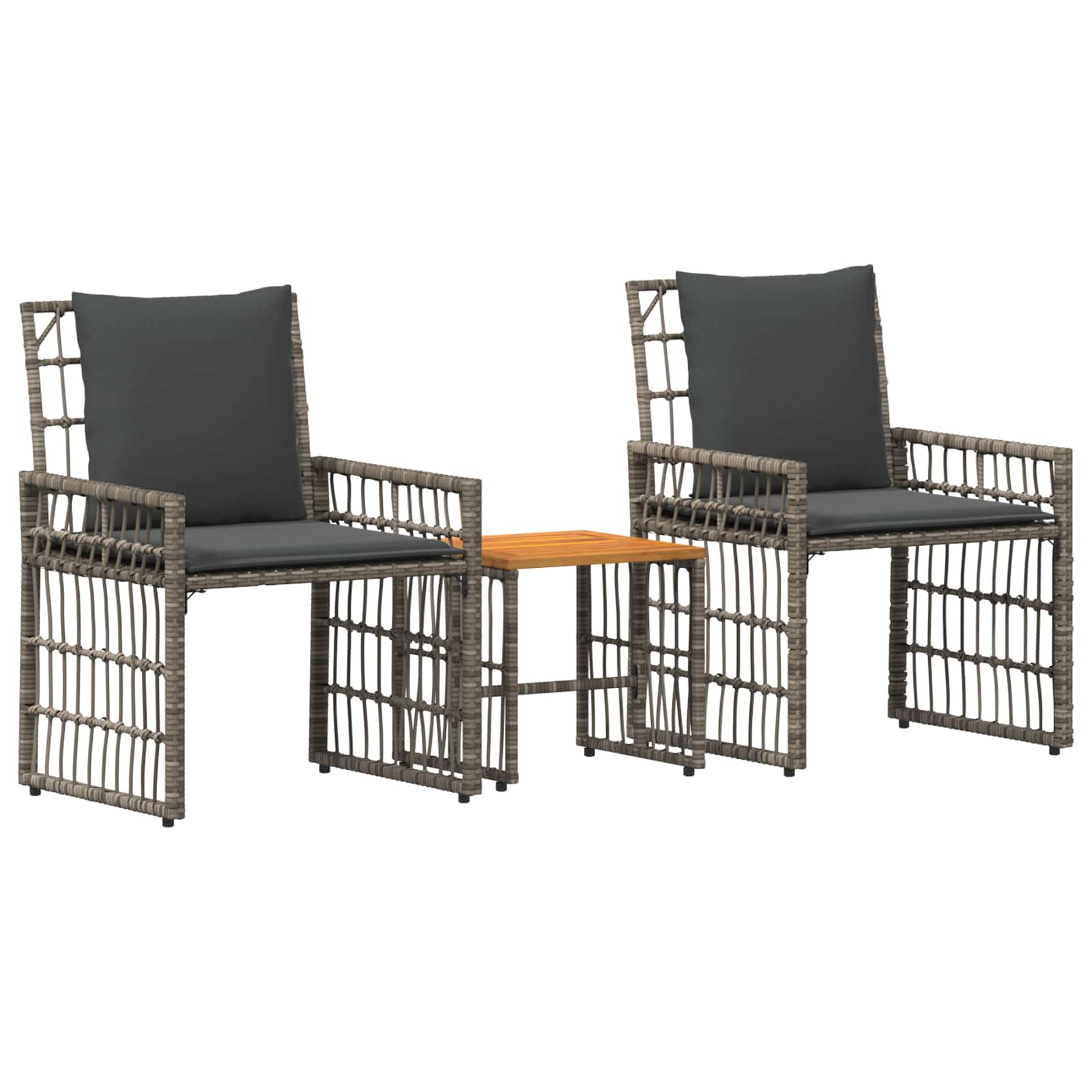 Set di Mobili da Esterno 3 pcs Nero e Grigio scuro | homemem39