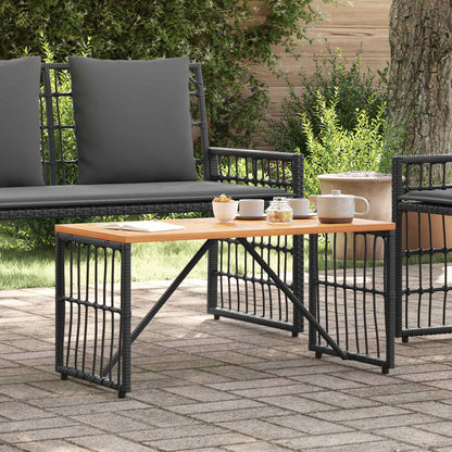 Tavolo da Esterno Nero 80 x 40 x 40 cm Acciaio e Polyrattan