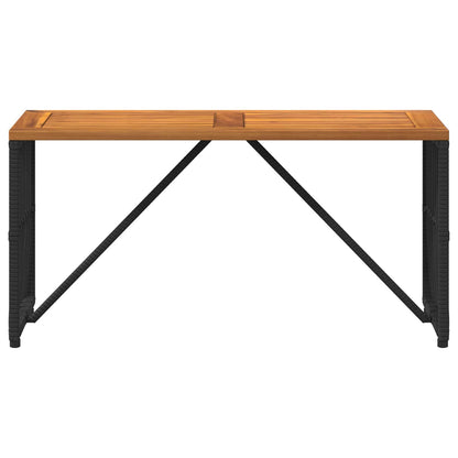 Tavolo da Esterno Nero 80 x 40 x 40 cm Acciaio e Polyrattan