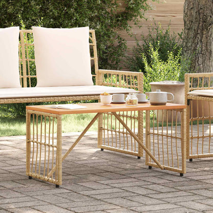 Tavolo da Esterno Naturale 80 x 40 x 40 cm Acciaio e Polyrattan