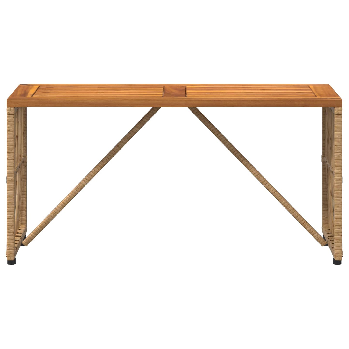 Tavolo da Esterno Naturale 80 x 40 x 40 cm Acciaio e Polyrattan | homemem39