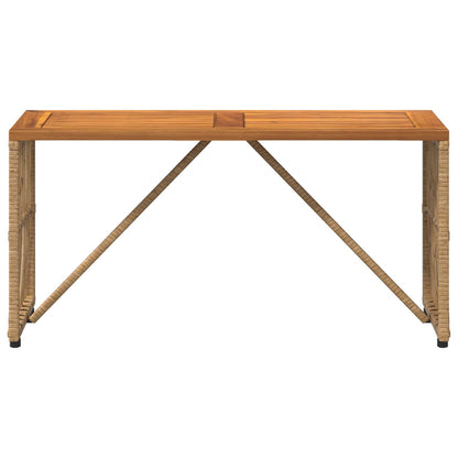 Tavolo da Esterno Naturale 80 x 40 x 40 cm Acciaio e Polyrattan | homemem39