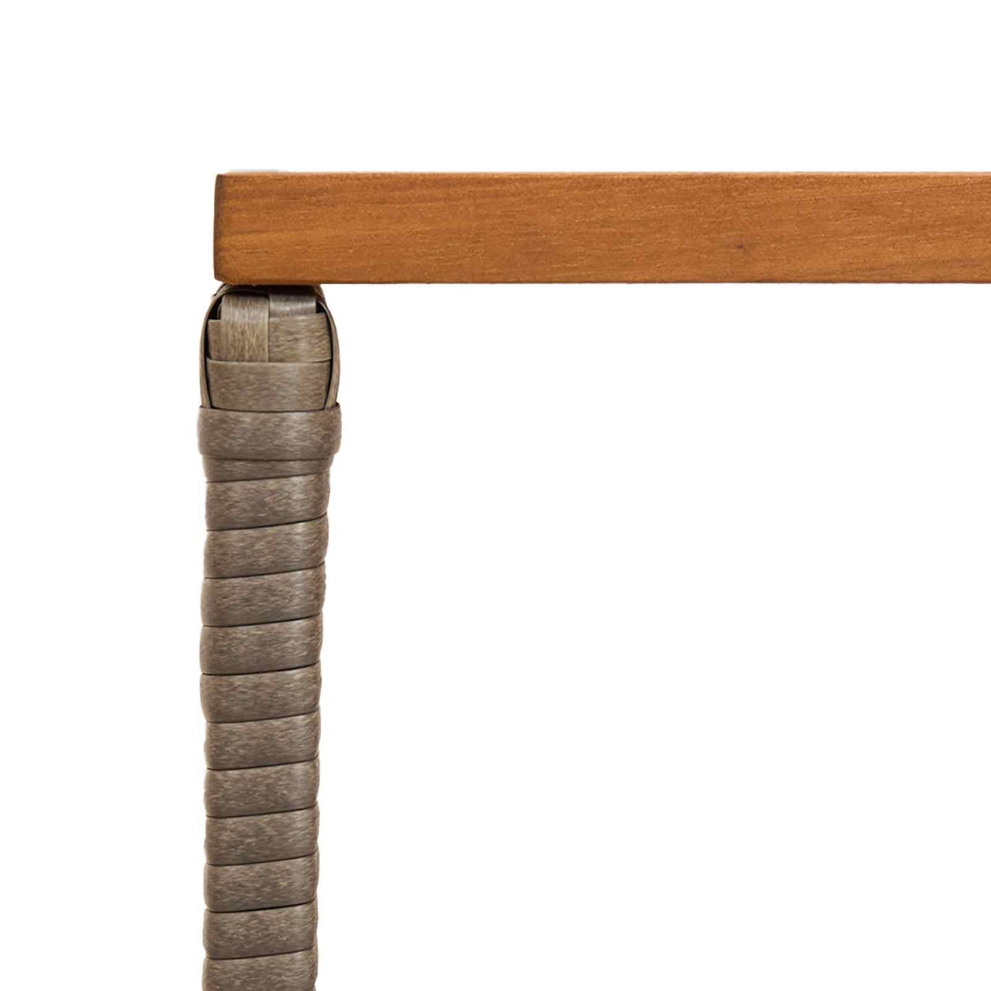 Tavolo da Esterno Grigio 80 x 40 x 40 cm Acciaio e Polyrattan | homemem39