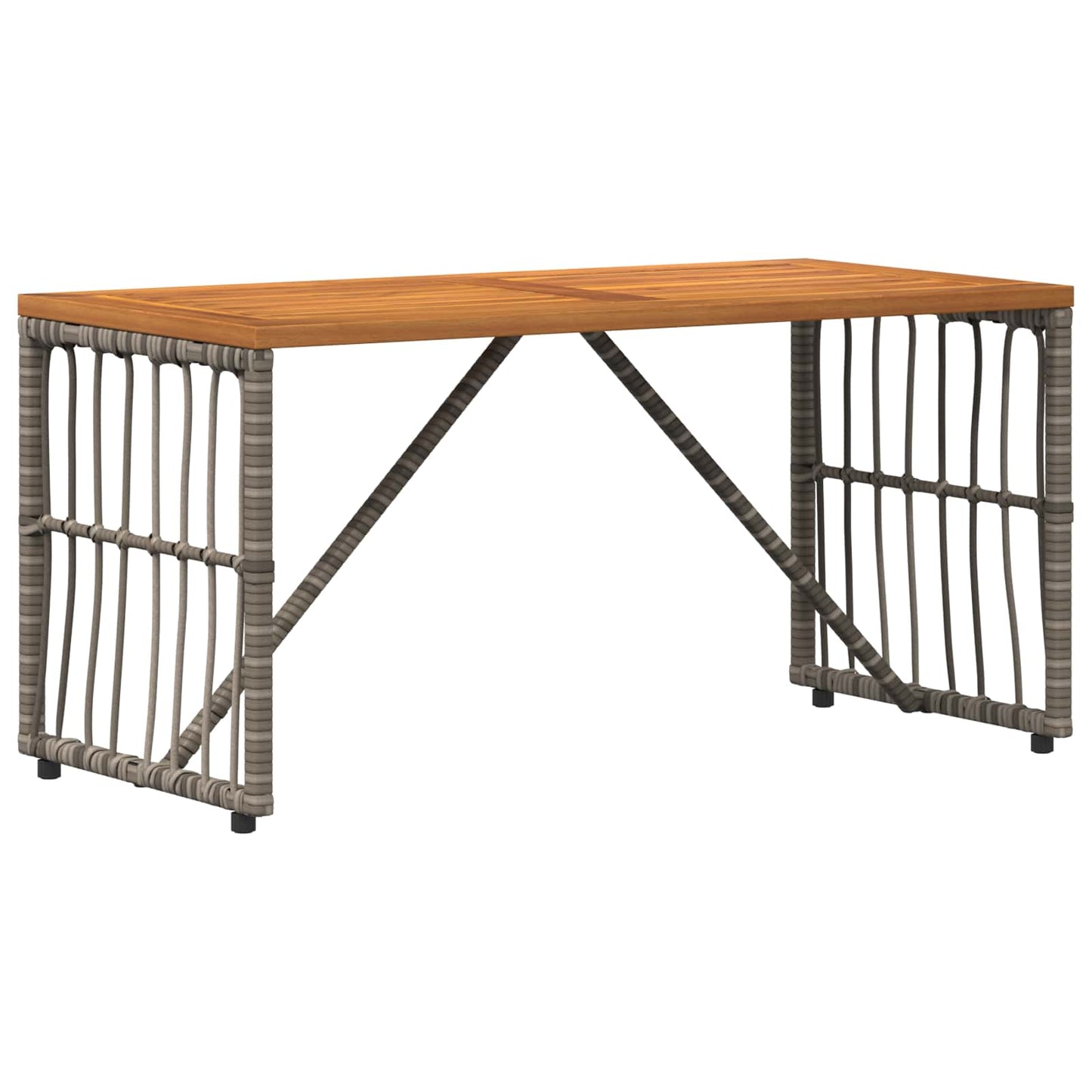 Tavolo da Esterno Grigio 80 x 40 x 40 cm Acciaio e Polyrattan