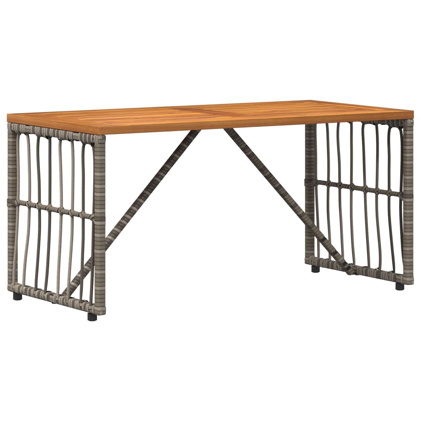 Tavolo da Esterno Grigio 80 x 40 x 40 cm Acciaio e Polyrattan | homemem39