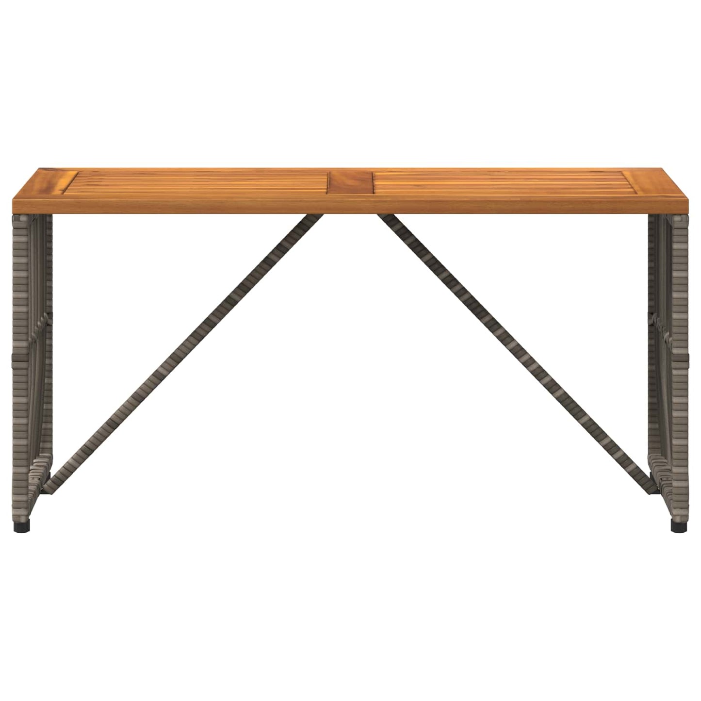Tavolo da Esterno Grigio 80 x 40 x 40 cm Acciaio e Polyrattan | homemem39