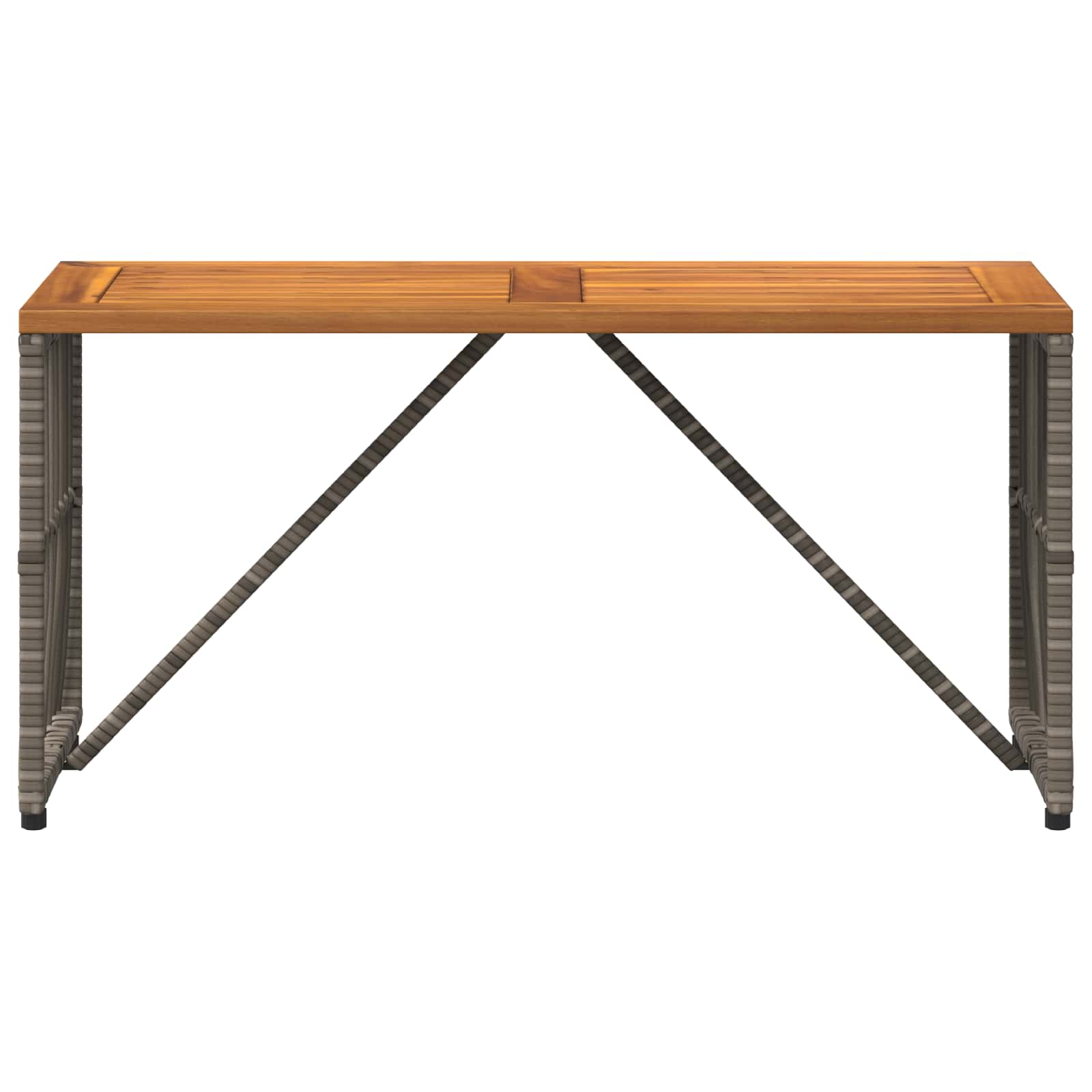 Tavolo da Esterno Grigio 80 x 40 x 40 cm Acciaio e Polyrattan | homemem39