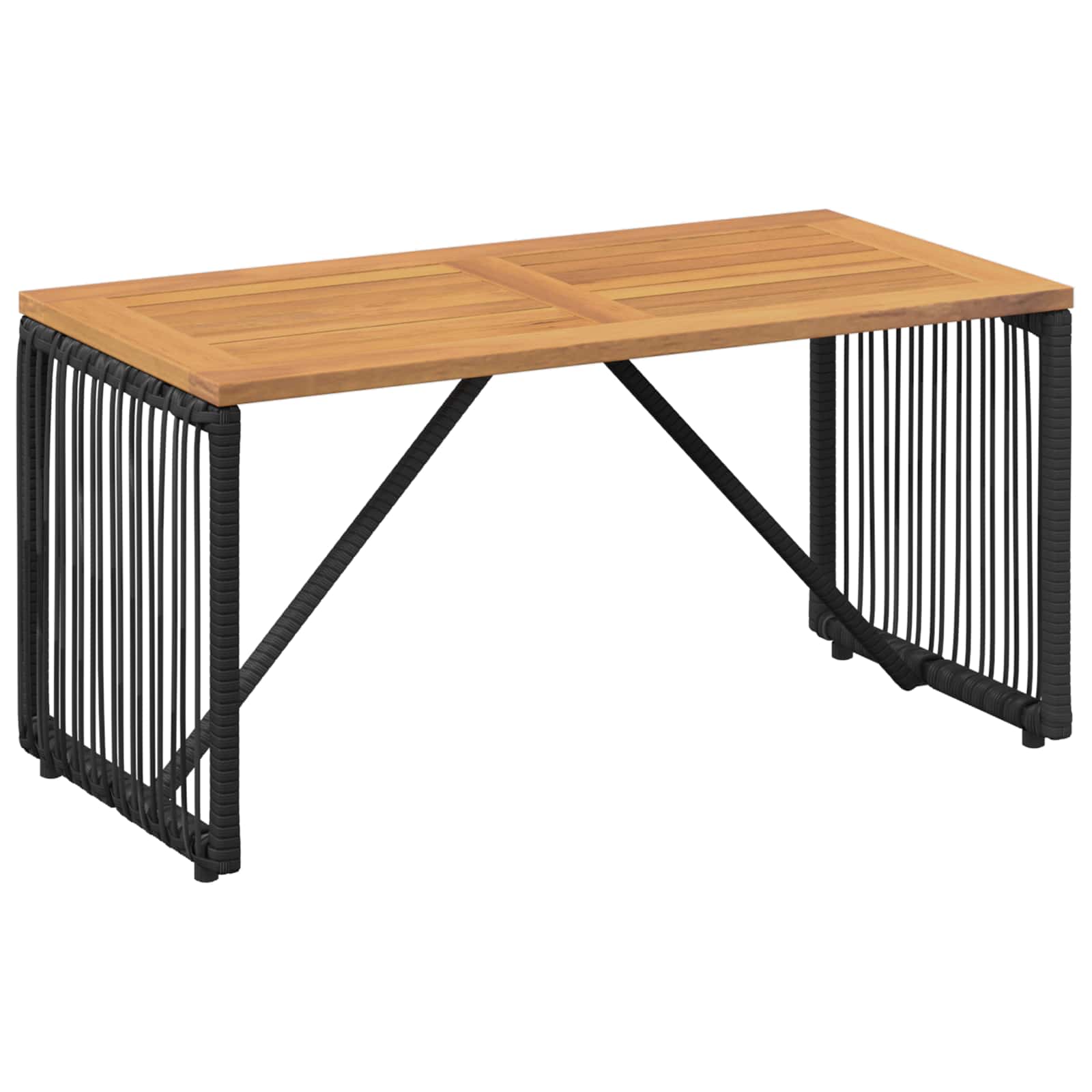 Set di Mobili da Esterno 4 pcs Nero e Bianco Crema polyrattan | homemem39