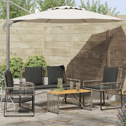 Set di Mobili da Esterno 9 pcs Grigio e Grigio Scuro polyrattan | homemem39