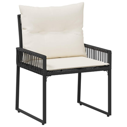 Set di Mobili da Esterno 11 pcs Nero e Bianco Crema polyrattan | homemem39