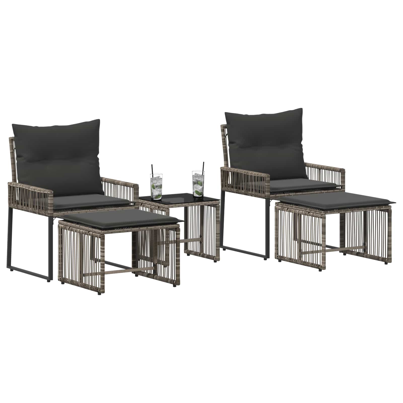 Set di Mobili da Esterno 11 pcs Grigio e Grigio Scuro | homemem39