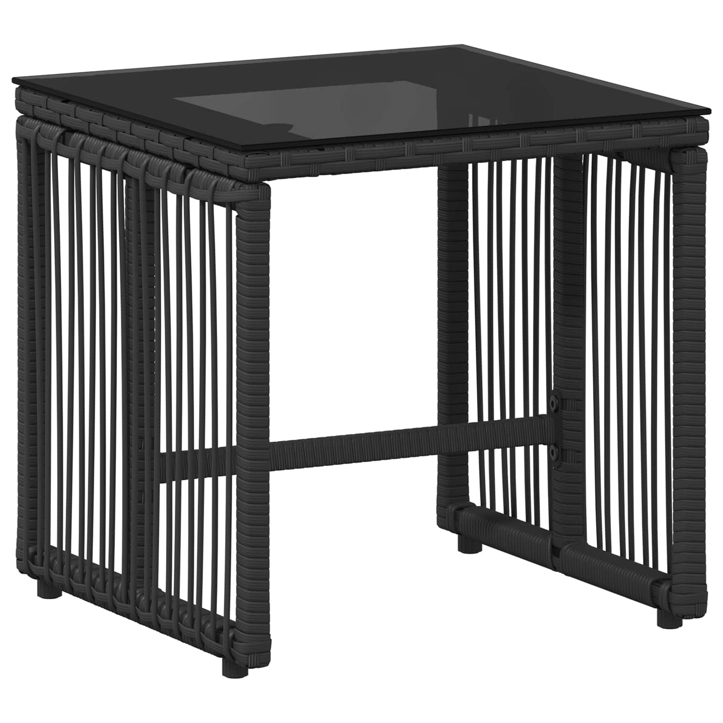 Set di Mobili da Esterno 7 pcs Nero e Bianco Crema polyrattan | homemem39