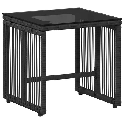 Set di Mobili da Esterno 7 pcs Nero e Bianco Crema polyrattan | homemem39