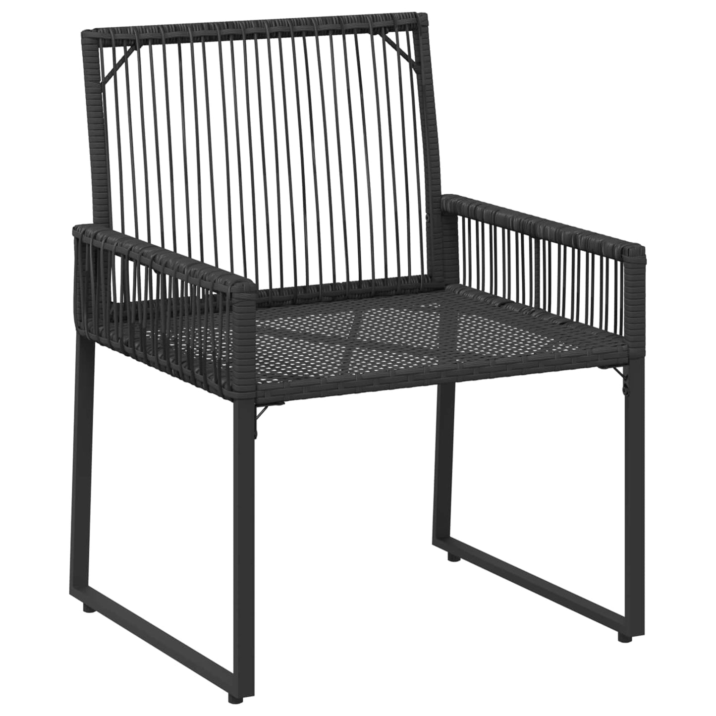 Set di Mobili da Esterno 7 pcs Nero e Bianco Crema polyrattan | homemem39