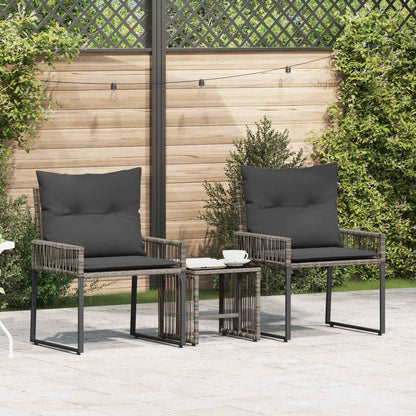 Set di Mobili da Esterno 7 pcs Grigio e Grigio Scuro polyrattan | homemem39