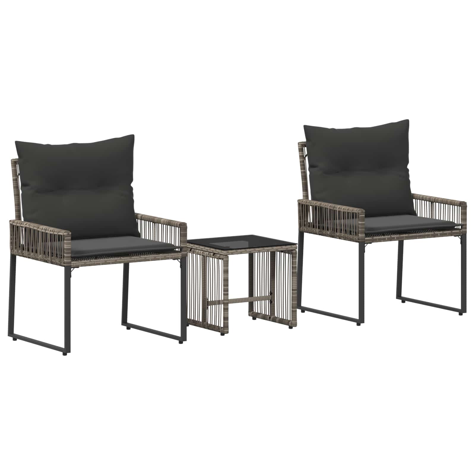 Set di Mobili da Esterno 7 pcs Grigio e Grigio Scuro polyrattan | homemem39