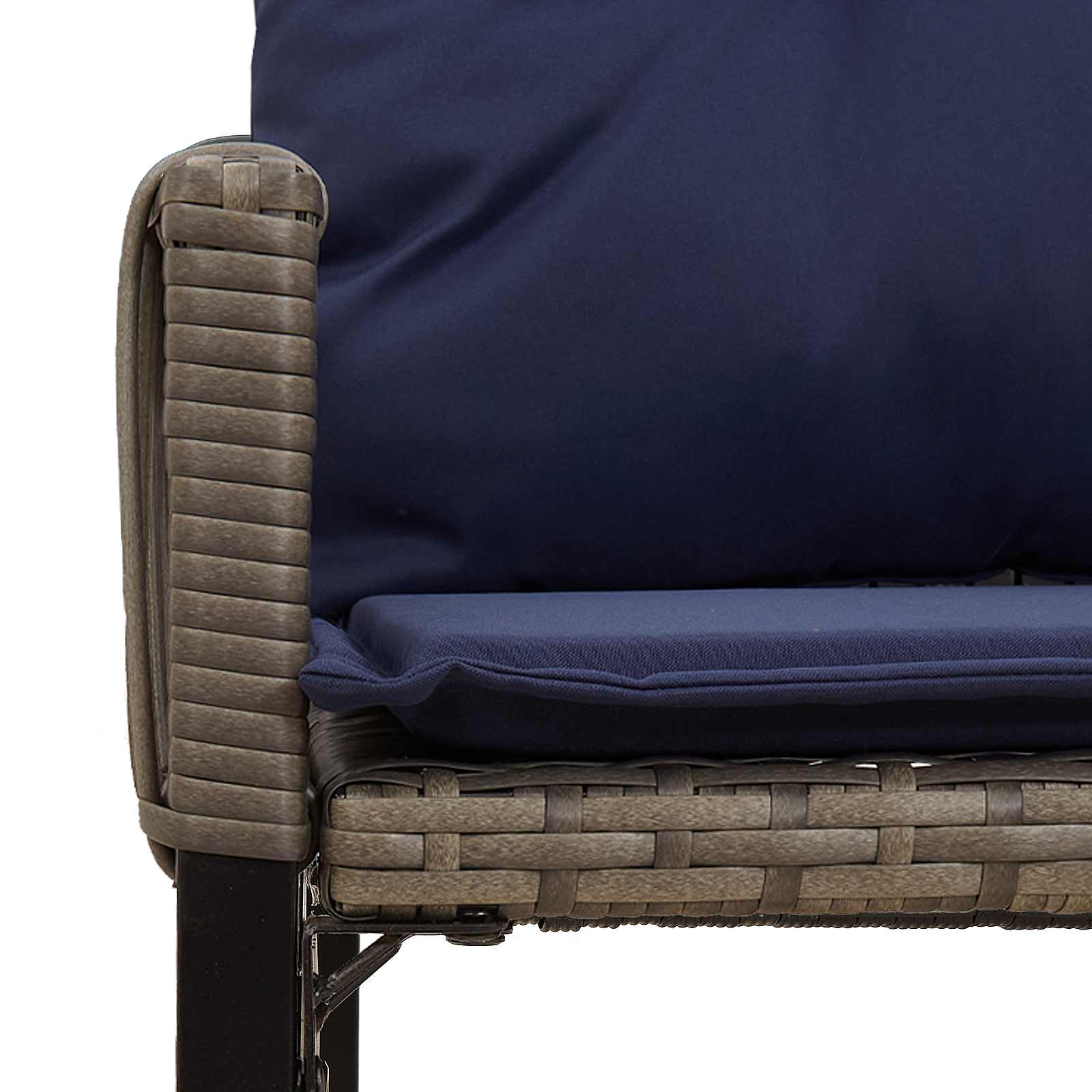 Set di Mobili da Esterno 7 pcs Grigio e Blu Navy polyrattan | homemem39