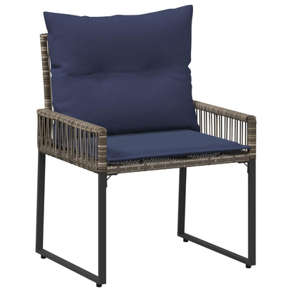 Set di Mobili da Esterno 7 pcs Grigio e Blu Navy polyrattan | homemem39