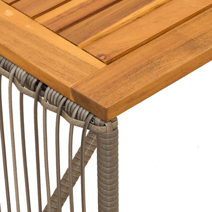 Tavolo da Esterno Grigio e Marrone 80 x 40 x 40 cm polyrattan